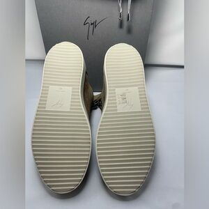 Designer Beige Sneakers with White Soles